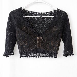 For Love And Lemons Black Lace Blouse